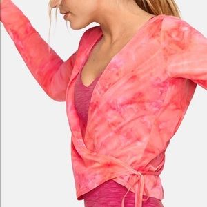 NWT outdoor voices tissue weave wrap top tie dye